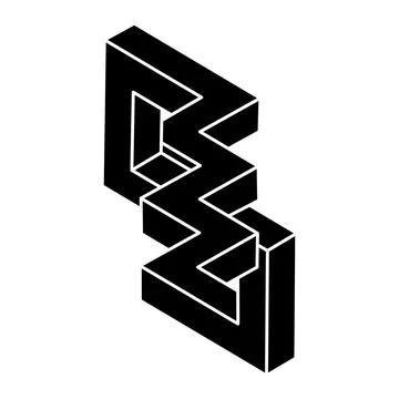 Impossible optical illusion shape. Optical art object. Sacred geometry figure. Stock Illustration