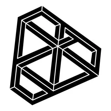 Impossible optical illusion shape. Sacred geometry. Optical art object Stock Illustration