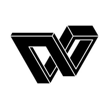 Impossible optical illusion shape. Unreal geometric figure. Optical art object. Stock Illustration