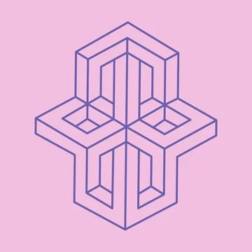 Impossible optical illusion shapes. Abstract Logo. Optical art object. Stock Illustration