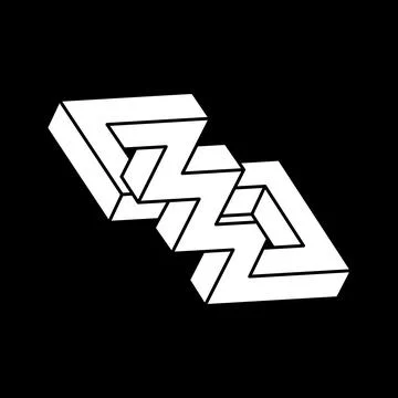 Impossible optical illusion shapes. Escher paradox. Optical art object Stock Illustration