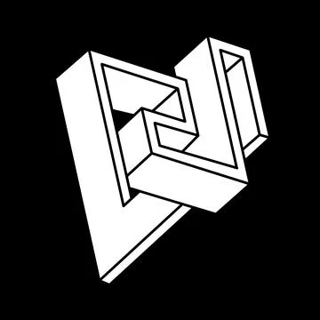 Impossible optical illusion shapes. Escher style. Optical art object. Impossible Stock Illustration