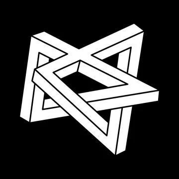 Impossible optical illusion shapes. Escher style. Optical art object. Impossible Stock Illustration