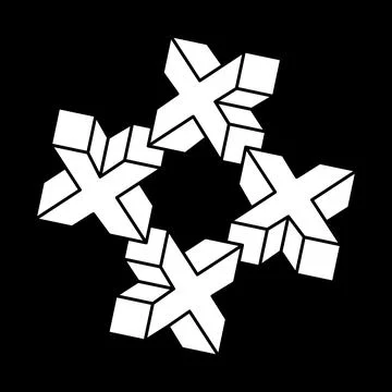 Impossible optical illusion shapes. Escher style. Optical art object. Impossible Stock Illustration