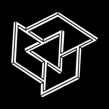 Impossible optical illusion shapes. Escher style. Optical art object. Impossible Stock Illustration