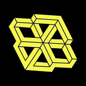 Impossible optical illusion shapes. Escher paradox. Optical art objects 库存插图
