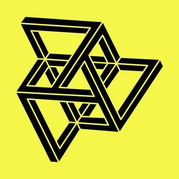 Impossible optical illusion shapes. Geometry. Optical art object. Impossible Illustrazione stock