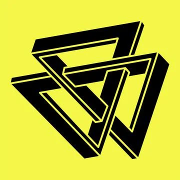 Impossible optical illusion shapes. Geometry. Optical art object. Impossible Stock Illustration