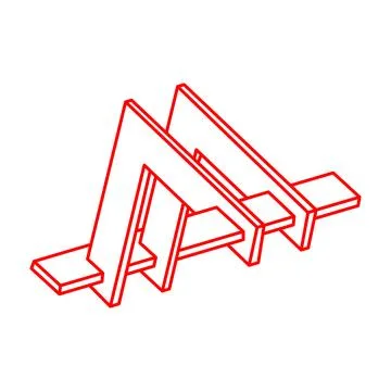 Impossible optical illusion shapes. Geometry. Optical art objects. Impossible 스톡 일러스트