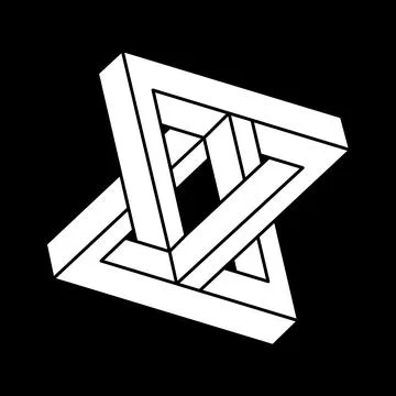 Impossible optical illusion shapes. Geometry. Escher paradox. Optical art object Stock Illustration