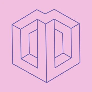 Impossible optical illusion shapes. Logo. Optical art object. Impossible figure. Stock Illustration