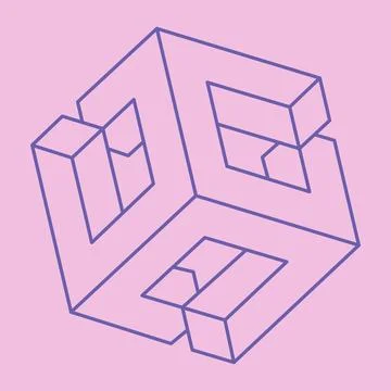 Impossible optical illusion shapes. Logo. Optical art object. Impossible figures Stock Illustration