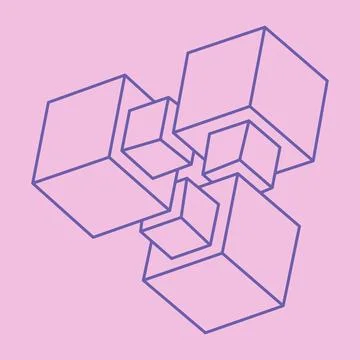 Impossible optical illusion shapes. Logo. Optical art objects. Impossible Illustrazione stock