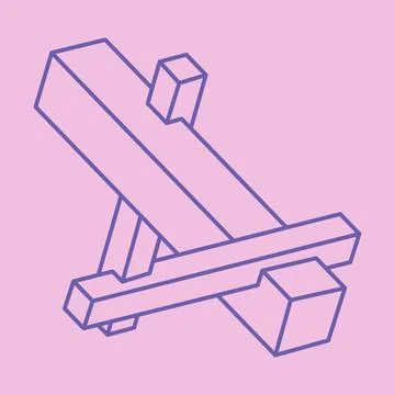 Impossible optical illusion shapes. Logo. Optical art object. Impossible figure. Stock Illustration
