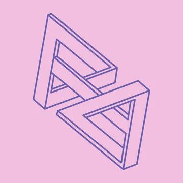 Impossible optical illusion shapes. Logo. Optical art objects. Impossible Stockillustratie