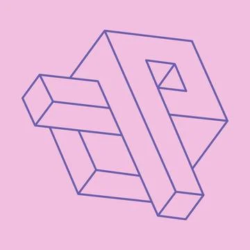 Impossible optical illusion shapes. Logo. Optical art objects. Impossible Illustrazione stock
