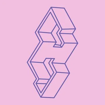 Impossible optical illusion shapes. Logo. Optical art objects. Impossible Illustrazione stock