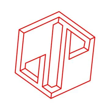 Impossible optical illusion shapes. Logo. Optical art object. Impossible figure Stock Illustration