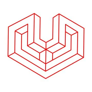 Impossible optical illusion shapes. Logo. Optical art objects. Impossible figure 스톡 일러스트