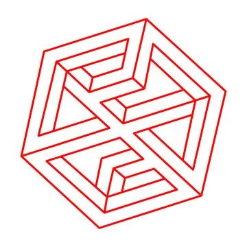 Impossible optical illusion shapes. Logo. Optical art objects. Impossible Stockillustratie