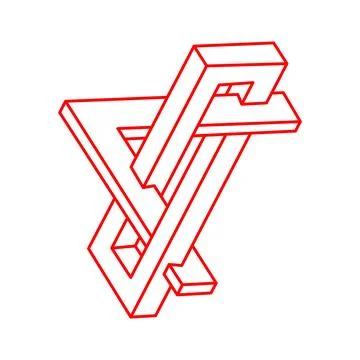 Impossible optical illusion shapes. Logo. Optical art objects. Impossible figure Stock Illustration