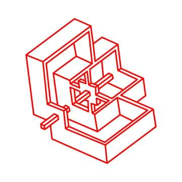 Impossible optical illusion shapes. Logo. Optical art objects. Impossible イラスト素材