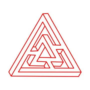 Impossible optical illusion shapes. Logo. Optical art objects. Impossible figure イラスト素材