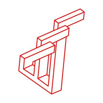 Impossible optical illusion shapes. Logo. Optical art objects. Impossible イラスト素材