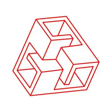 Impossible optical illusion shapes. Logo. Optical art objects. Escher paradox Stock Illustration