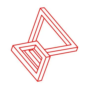 Impossible optical illusion shapes. Logo. Optical art objects. Impossible figure Stock Illustration