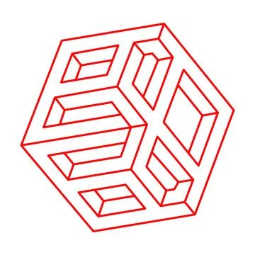 Impossible optical illusion shapes. Logo. Optical art. Impossible figure. Line Stock Illustration