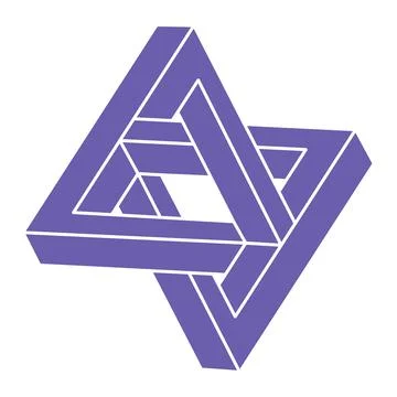 Impossible optical illusion shapes. Logo. Optical art object. Impossible figure Stock Illustration