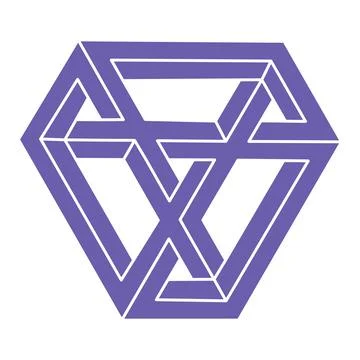 Impossible optical illusion shapes. Logo. Optical art object. Impossible figure Stock Illustration