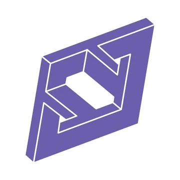 Impossible optical illusion shapes. Logo. Optical art objects. Impossible Stock Illustration
