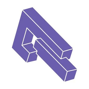 Impossible optical illusion shapes. Logo. Optical art object. Impossible figure Stock Illustration