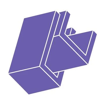 Impossible optical illusion shapes. Logo. Optical art object. Impossible figure Stock Illustration