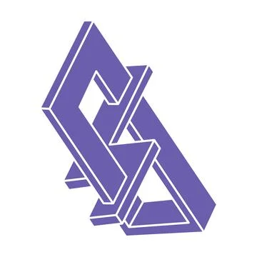 Impossible optical illusion shapes. Logo. Optical art object. Impossible figure Stock Illustration