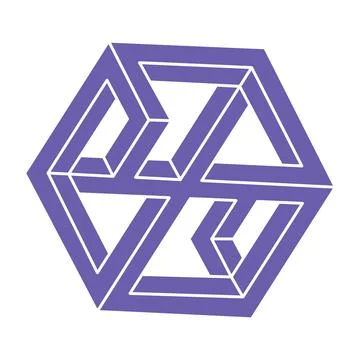 Impossible optical illusion shapes. Logo. Optical art objects. Impossible Stock Illustration