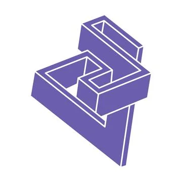 Impossible optical illusion shapes. Logo. Optical art object. Impossible figures Stock Illustration
