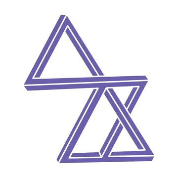 Impossible optical illusion shapes. Logo. Optical art object. Impossible figure Stock Illustration
