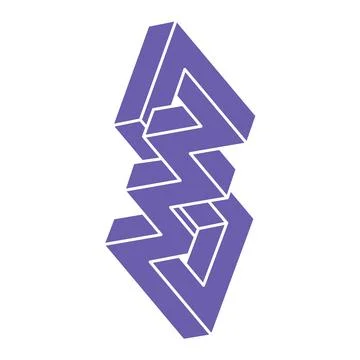 Impossible optical illusion shapes. Logo. Optical art object. Impossible figure Ilustração Stock