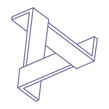 Impossible optical illusion shapes. Logo. Optical art object. Impossible figure 스톡 일러스트