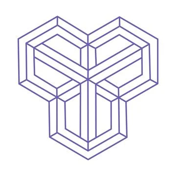 Impossible optical illusion shapes. Logo. Optical art object. Impossible figure Stock Illustration
