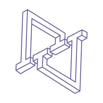 Impossible optical illusion shapes. Logo. Optical art objects. Impossible イラスト素材