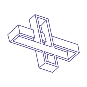 Impossible optical illusion shapes. Logo. Optical art objects. Impossible Stock Illustration