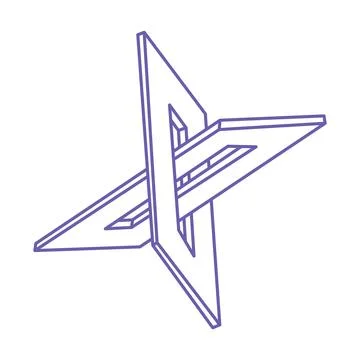 Impossible optical illusion shapes. Logo in trendy 2022 Very Peri color. Optical Stock Illustration