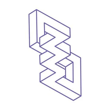 Impossible optical illusion shapes. Logo. Optical art object. Impossible figure Stock Illustration