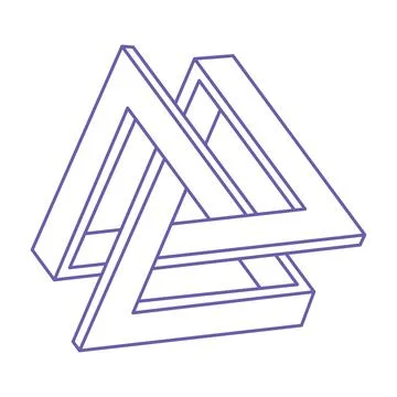 Impossible optical illusion shapes. Logo. Optical art objects. Impossible Stock Illustration