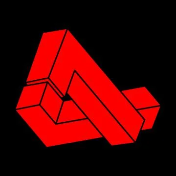 Impossible optical illusion shapes. Logo. Optical art objects. Impossible Stockillustratie