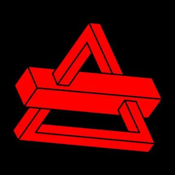 Impossible optical illusion shapes. Logo. Optical art objects. Impossible Illustrazione stock